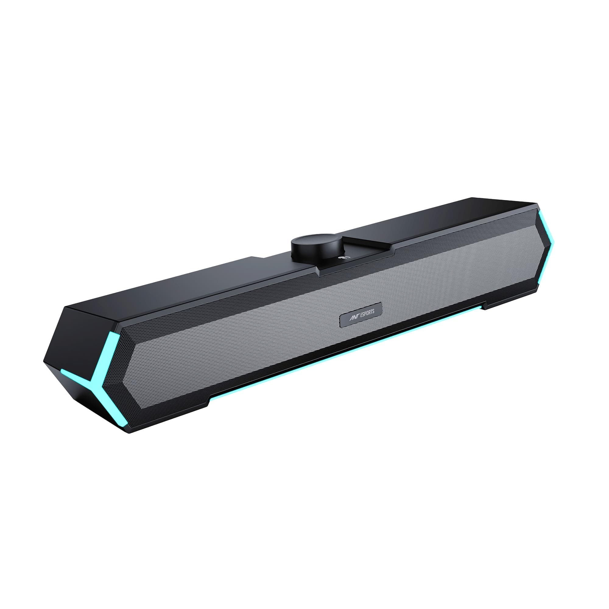 Ant Esports GS365SB Mini Soundbar Wired PC Speaker,USB Powered 3.5MM 10W Dual HiFi Stereo, LED Lighting Speakers with Surge Clear Sound for Desktop,La...