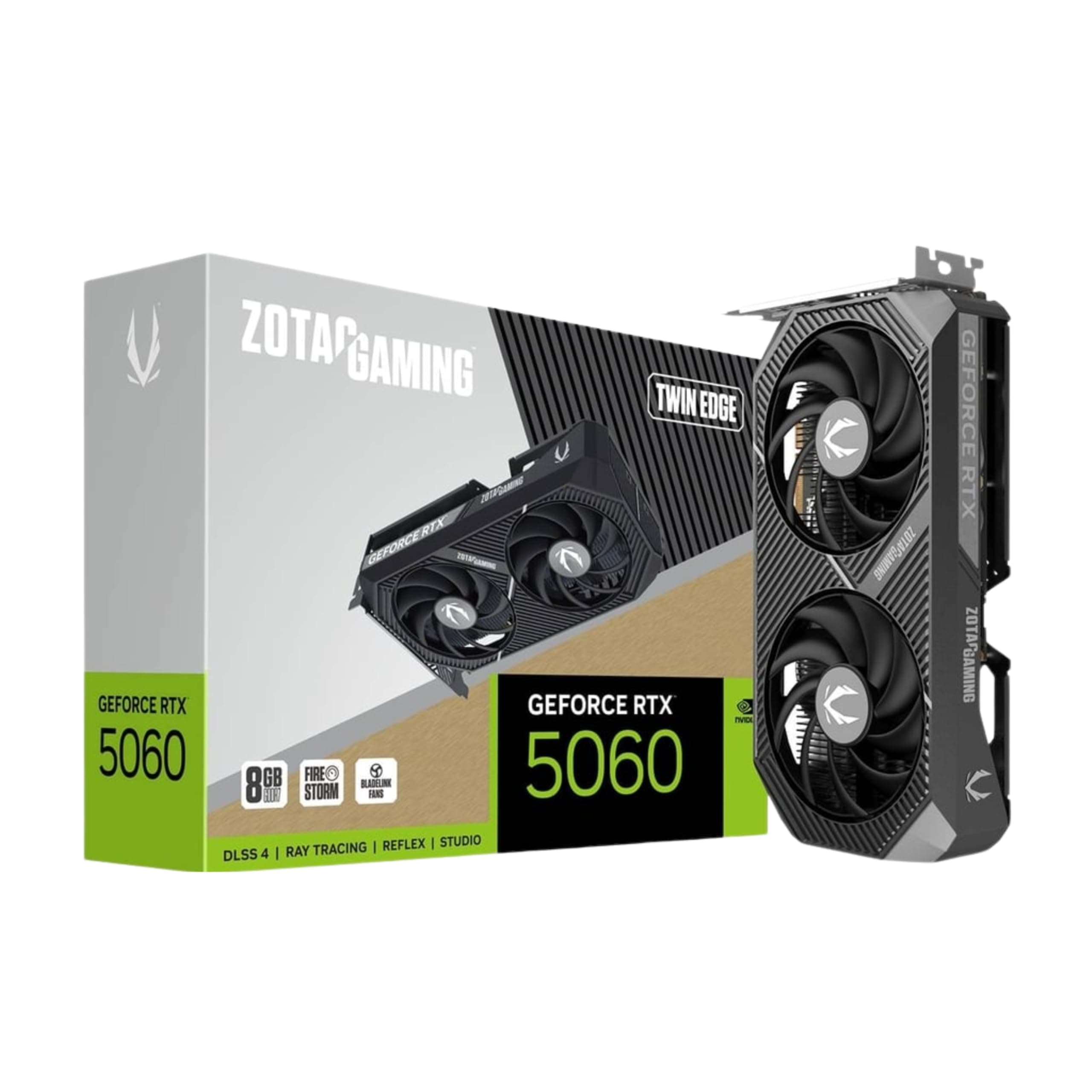 ZOTAC Gaming GeForce RTX 5060 Twin Edge 8GB Graphics Card - Black | 8 GB | DLSS4 | GDDR7 | 128 bit | PCIE 5.0 | SFF Ready | 3840 CUDA Cores | ZT-B5060...