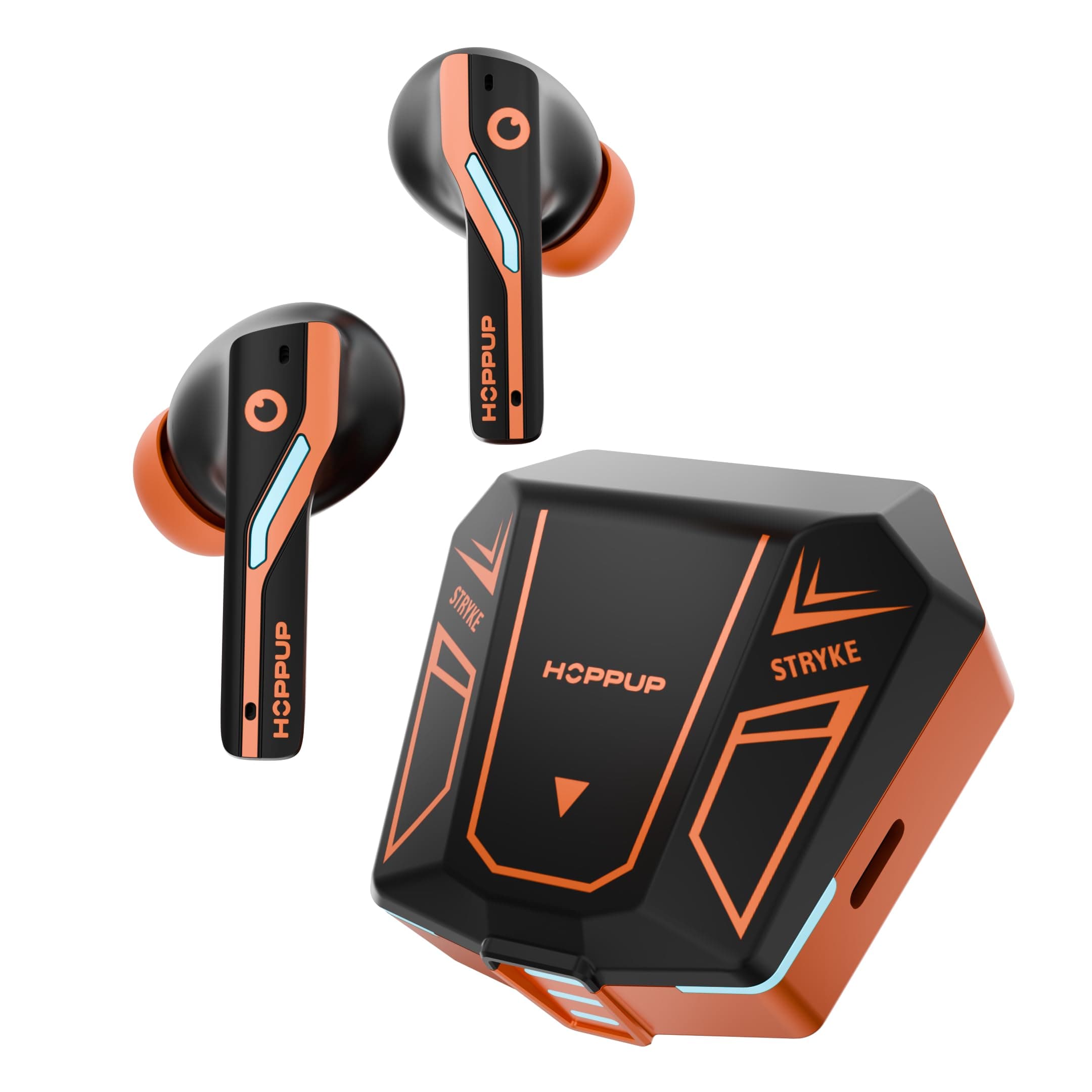 HOPPUP Stryke S2 Gaming Earbuds, 35ms Low Latency, Bluetooth v6.0, 13mm Drivers, 60H Playtime, RGB LED, Type-C Fast Charging, TWS Wireless Earphones w...