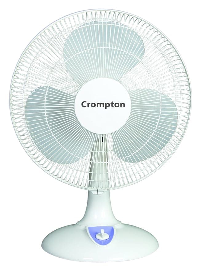 Crompton Metal Crompton Hiflo Lg 50-Watt Table Fan (Light Grey) Table Fans