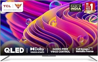 TCL 138.7 cm (55 inches) 4K Ultra HD Certified Android Smart QLED TV 55C715 (Metallic Black) (2020 Model) | With Remote Less Voice Control