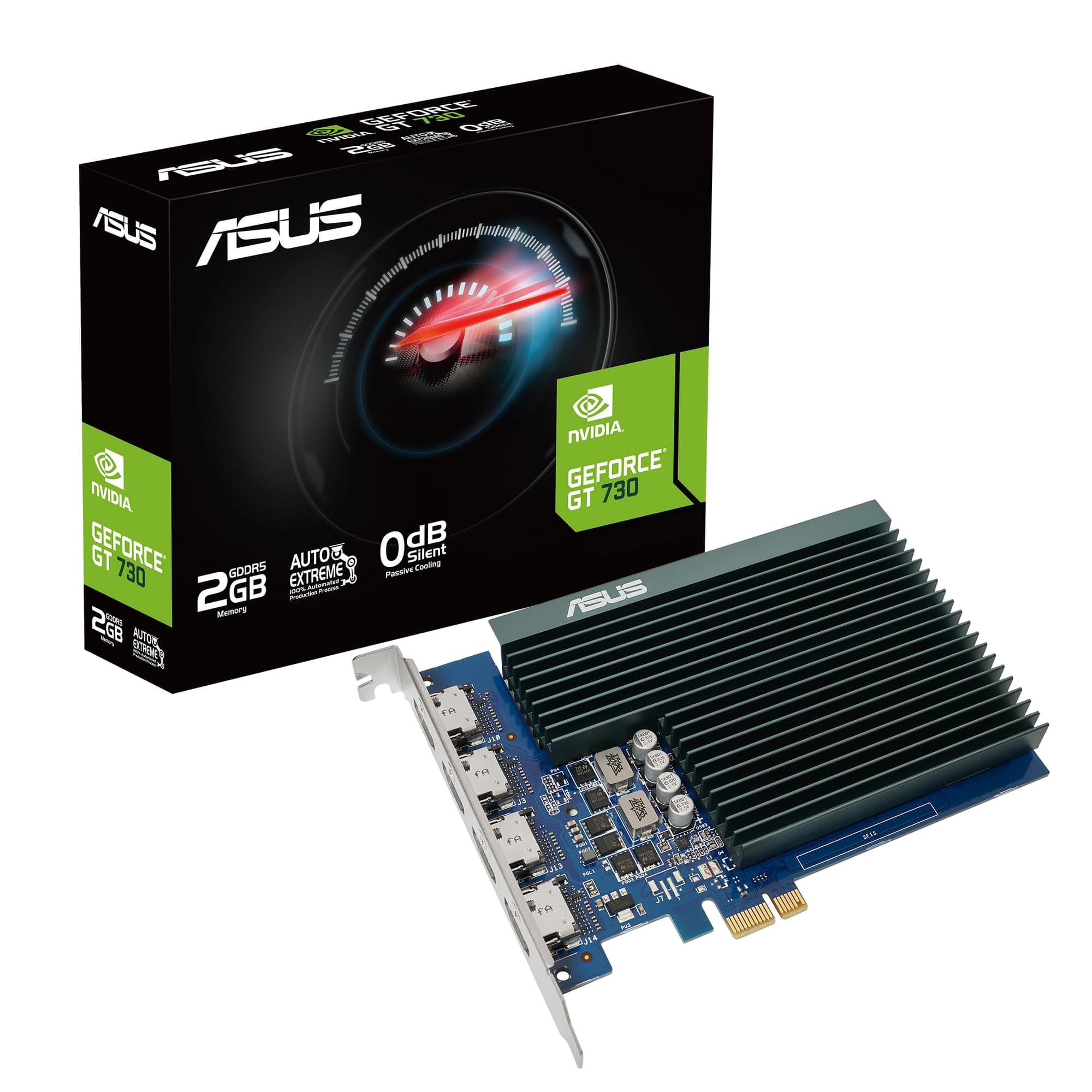 ASUS GeForce GT 730 2GB GDDR5 RAM 64-Bit Graphics Card with 4 HDMI Ports 384 CUDA Cores 3 Years Warranty Can Run 4 Displays at Same time (GT730-4H-SL-2GD5)