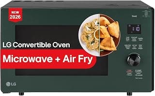 LG 28 L Convertible Microwave Oven with Air Fry, Charcoal Lighting Heater, Wi-Fi Enabled (MJEN286UJWF, Black & Objet Green...