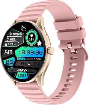 GIZMORE Gizfit Curve 3.54cm (1.39) AOD 500 NITS|360x360 HD Display Bluetooth Calling Smartwatch (Pink)