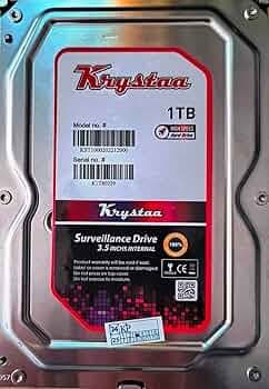 Krystaa 1TB SATA Hard Drive, 3.5 Inch, 7200 RPM, 6 Gb/s, 64 MB Cache, 2 Years Warranty