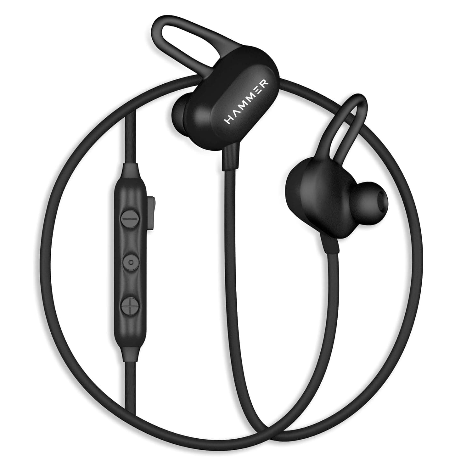 Hammer Swing Wireless Sweatproof Bluetooth Earphones with Built-in HD Mic & 8 Hours Playtime (Black) In-Ear