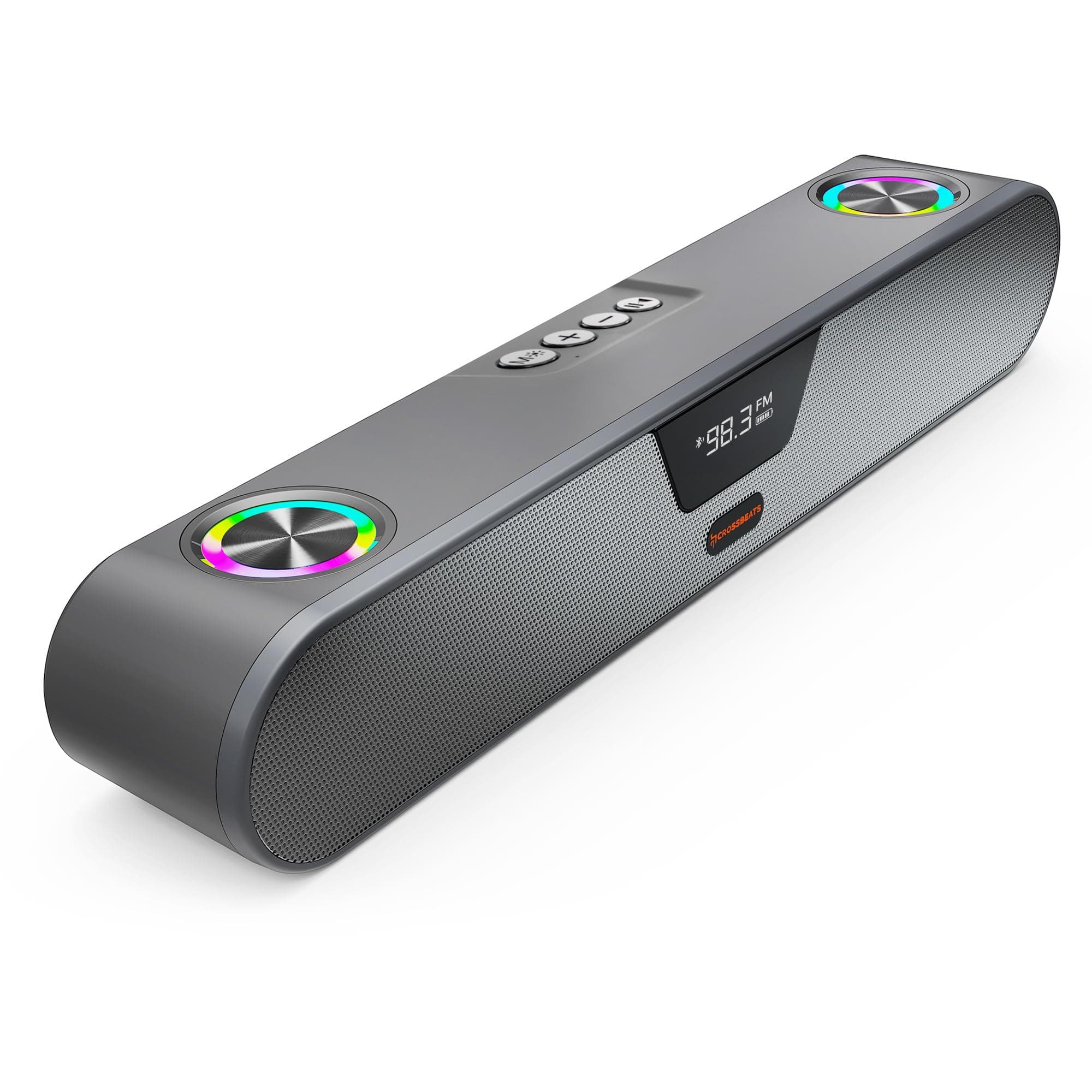 CrossBeats Blaze B24 Bluetooth Soundbar 24W, Gaming RGB Lights, AUX, Bluetooth, USB & FM I Fast SnapCharge Battery, Multiport Connectivity, BT Speaker...