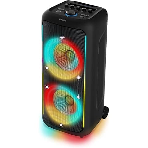 Philips TAX5000 Bluetooth Party Speaker with Dual 8" Woofers - 14HR Playtime, 200W Max Power, TWS, Auracast - Black