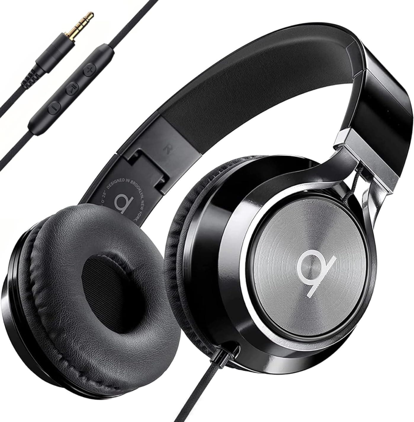 ARTIX CL750 Wired On Ear Headphones for Kids & Adults | Foldable Noise Isolation Headphones with Mic for Calls, Music & Office Use (Black, 3.5mm Jack)