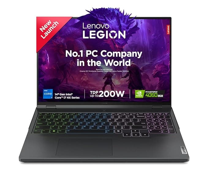 Lenovo Legion Pro 5 2024 14th GenCore i7-14650HX | NVIDIA RTX 4060 8GB (16GB/1TB SSD/16 (40.64cm)/240Hz/WQXGA IPS/Windows 11/Office Home 2024/3 Month Game Pass/Grey/2.5Kg), 83DF00JBIN Gaming Laptop