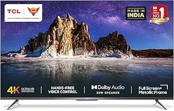 TCL 126 cm (50 inches) AI 4K Ultra HD Certified Android Smart LED TV 50P715 (Silver) (2020 Model) | With Remote Less Voice Control