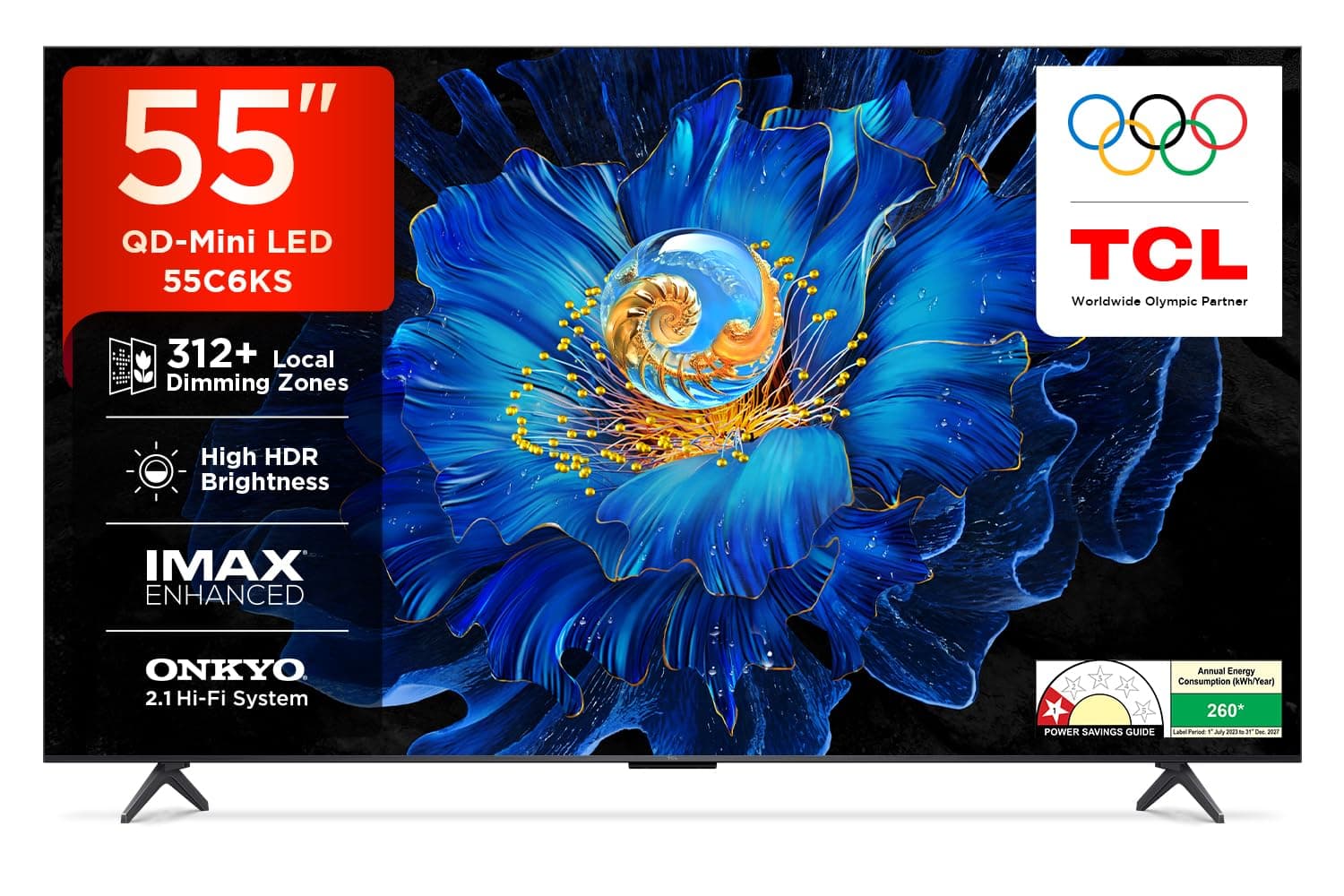 TCL 139 cm (55 inches) 4K Ultra HD Smart QD-Mini LED Google TV 55C6KS