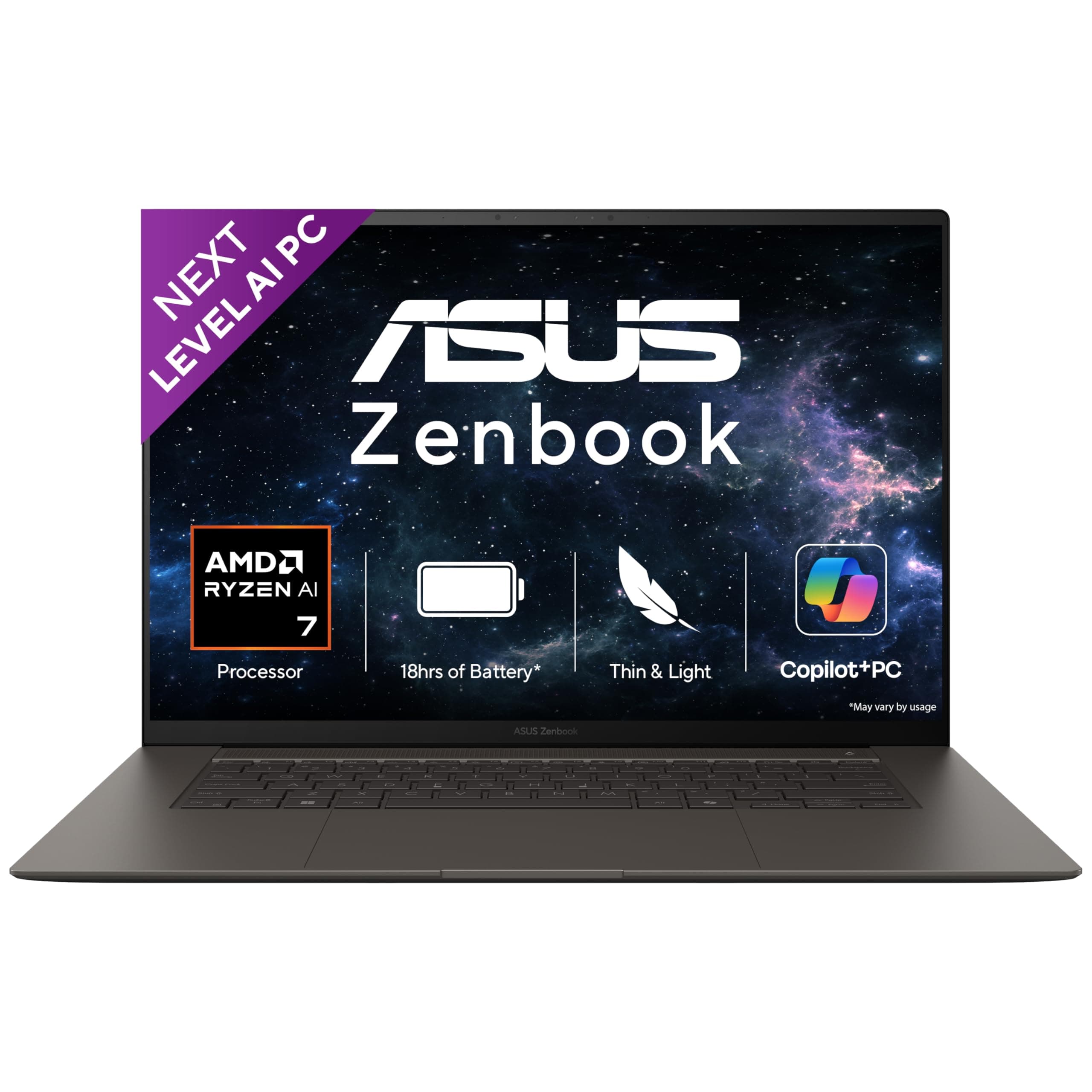 ASUS Zenbook S16, 16" Touch Screen, 3K OLED, AMD Ryzen AI 7 Octa Core 350,Copilot+ AI PC (24GB/1TB/AMD Radeon iGPU/Windows 11/M365 Basic (1Year)*/Offi...