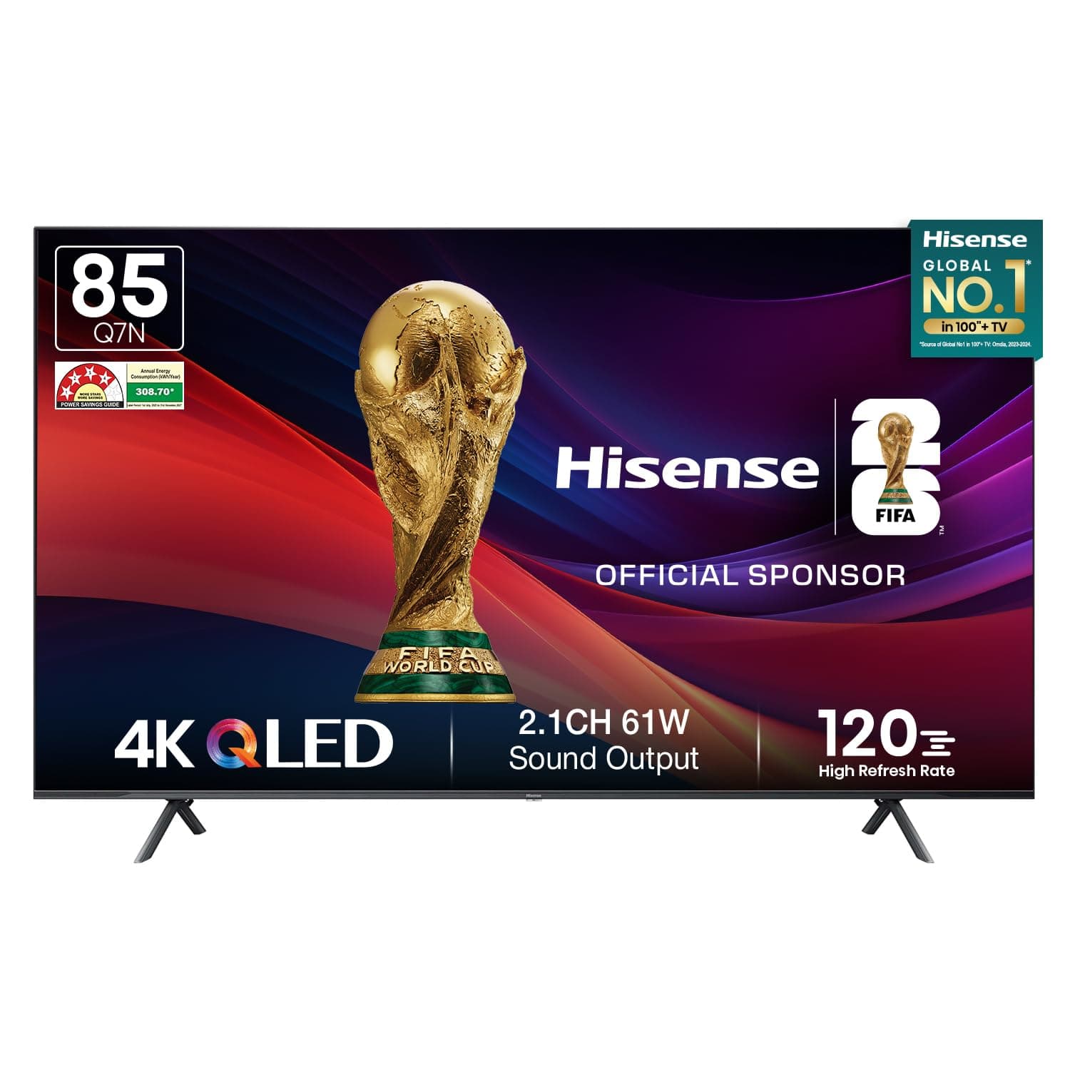 Hisense 215 cm (85 inches) Q7N Series 4K Ultra HD Smart QLED TV (Dark gery)