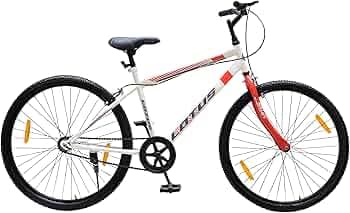Lotus Berlin Cycle for Men 26 Inches with CALLIPER Brake, Rigid Fork, White/RED