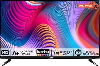 AKAI 80 cm (32 Inches) HD Ready Smart LED TV AKLT32S-DFL9W (Black) (2021 Model) | with Frameless Design