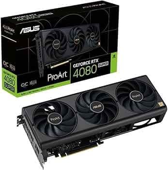 ASUS ProArt GeForce RTX 4080 Super OC Edition Graphics Card (PCIe 4.0, 16GB GDDR6X, DLSS 3, HDMI 2.1a, DisplayPort 1.4a)