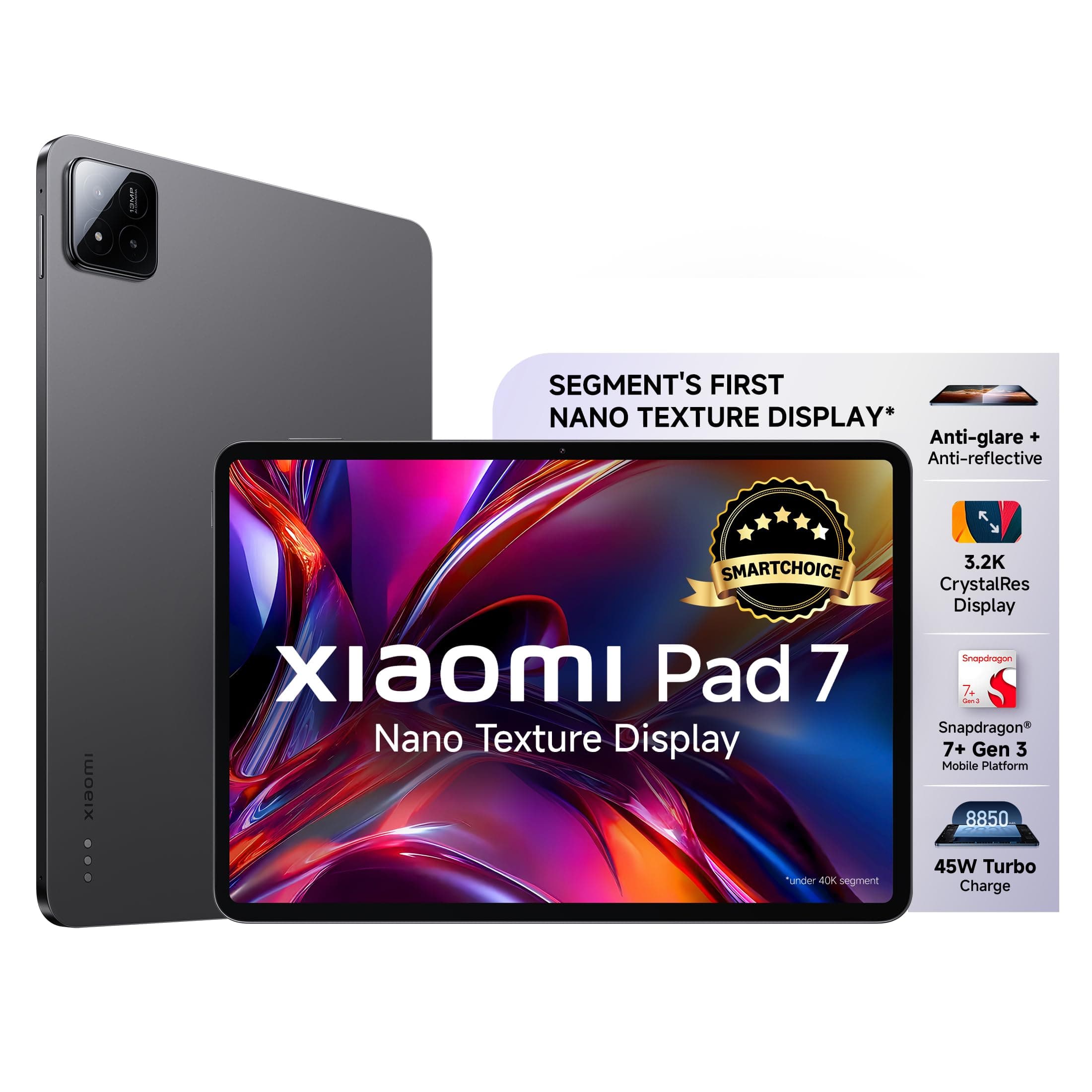 Xiaomi Pad 7 Nano Texture Display Edition|Anti-Reflective|Anti-Glare|Snapdragon 7+ Gen 3|3.2K Display(28.35 cm /11.16") Tablet|12GB, 256GB|HyperOS 2|6...