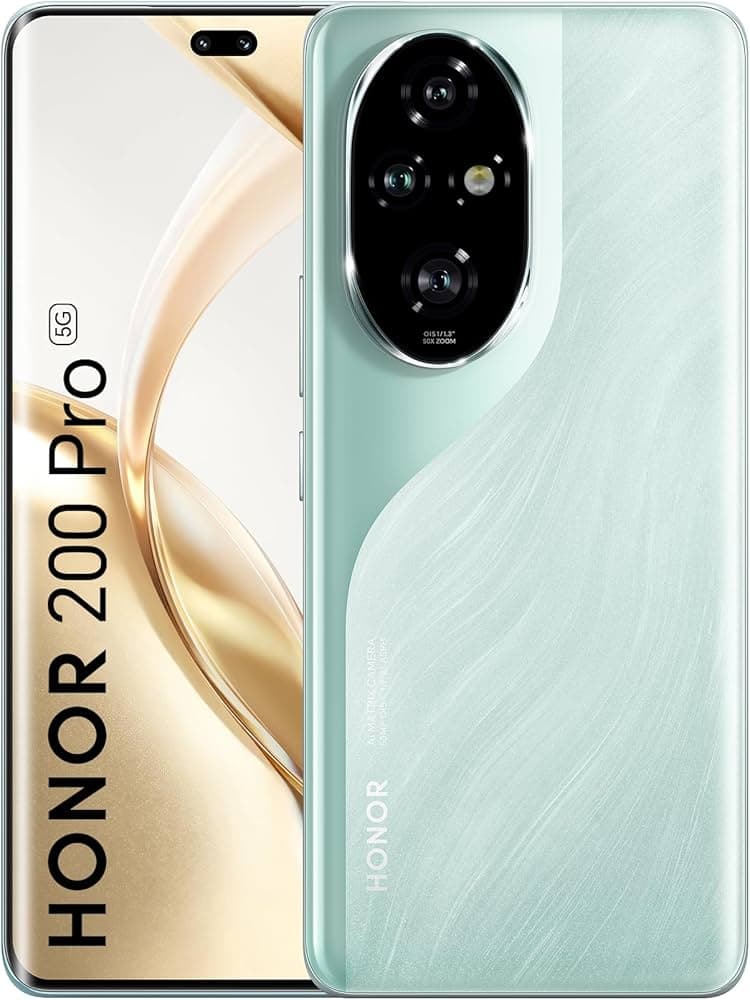 HONOR 200 Pro 5G (Ocean Cyan, 12GB + 512GB) | 6.78-inch AMOLED Quad-Curved Display | Dual OIS 50MP + 50MP + 12MP Camera | 50MP Selfie Camera | Snapdra...