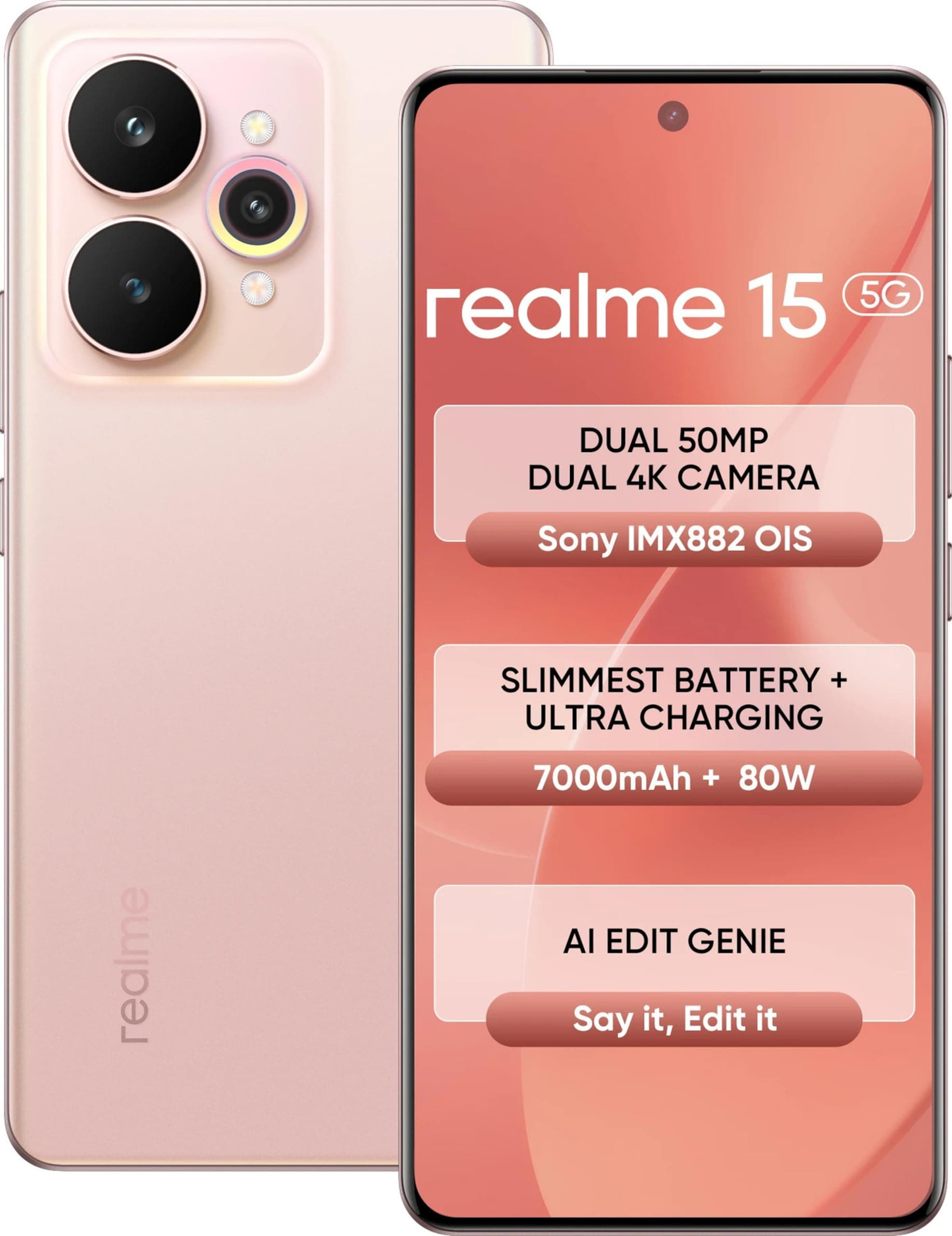 realme 15 (Silk Pink, 8GB RAM, 128GB Storage)
