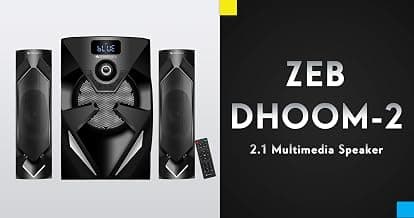 Zebronics Zeb-DHOOM 2 2.1 Multimedia Speaker with Bluetooth Connectivity,USB Connectivity and Aux Input