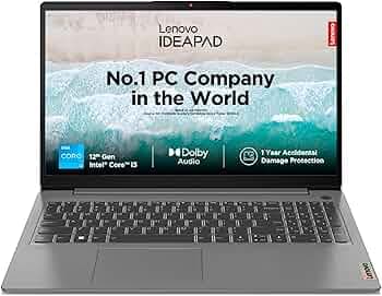 (Refurbished) Lenovo IdeaPad Slim 3 Intel Core i3-1215U 12th Gen 15.6" (39.62cm) FHD Thin & Light Laptop (8GB/512GB SSD/Intel UHD Graphics/Windows 11/...