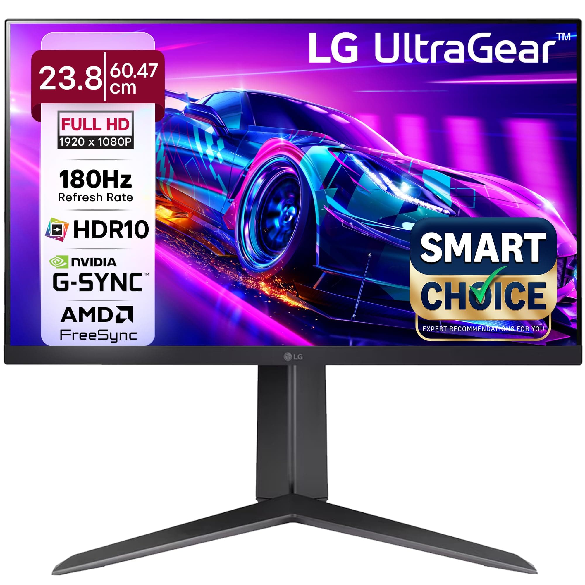 LG Ultragear 24GS65F IPS Full HD Gaming Monitor, 24 Inch, 1920 X 1080, 1ms, 180Hz, HDR 10, NVIDIA G-Sync Compatible, AMD FreeSync, Height/Pivot/Tilt A...