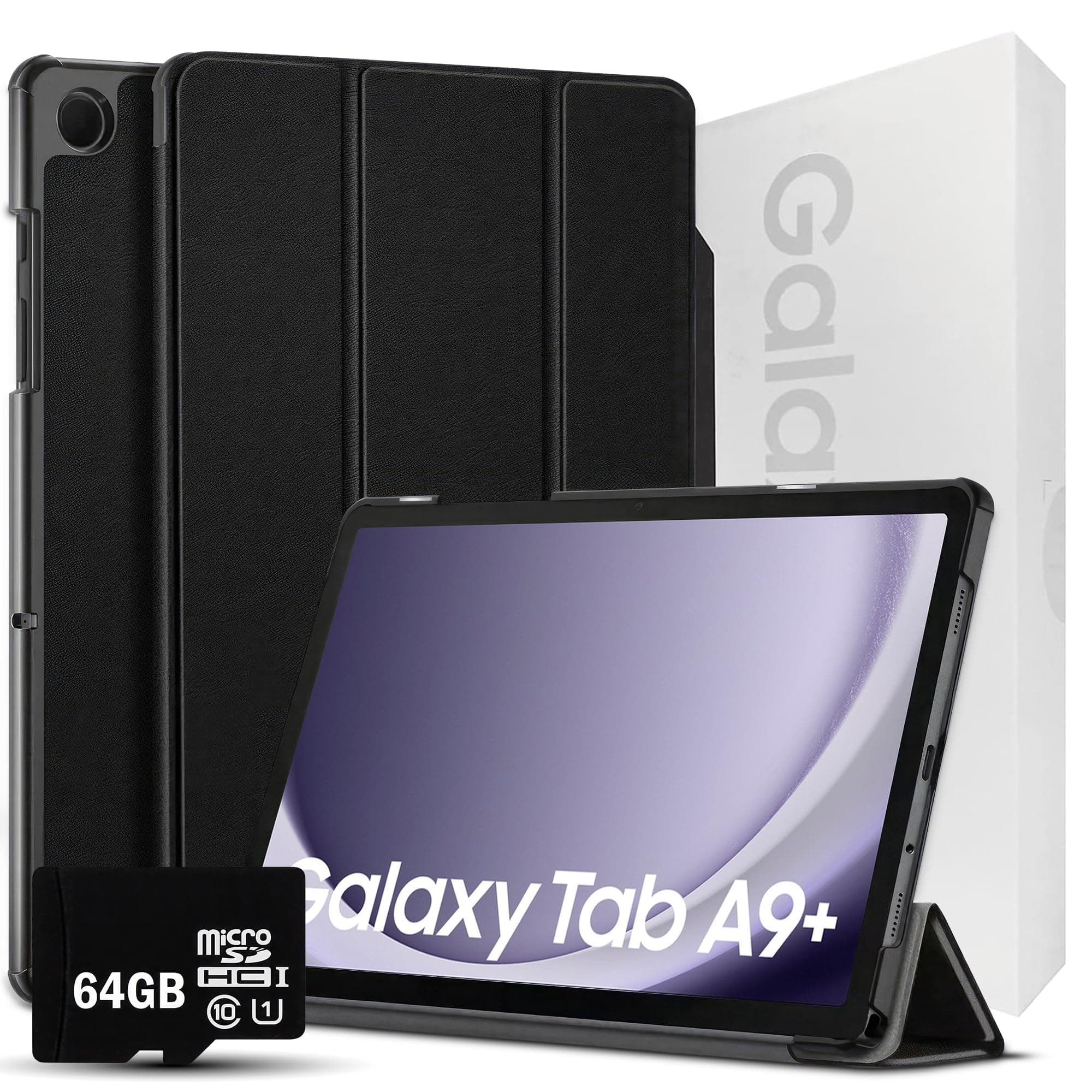 Samsung 2024 Galaxy Tab A9+ 11 64GB | Android 13 WiFi Touchscreen International | Big Screen, Quad Speakers, Slim | Tablet Bundle - Hard Back Trifold ...