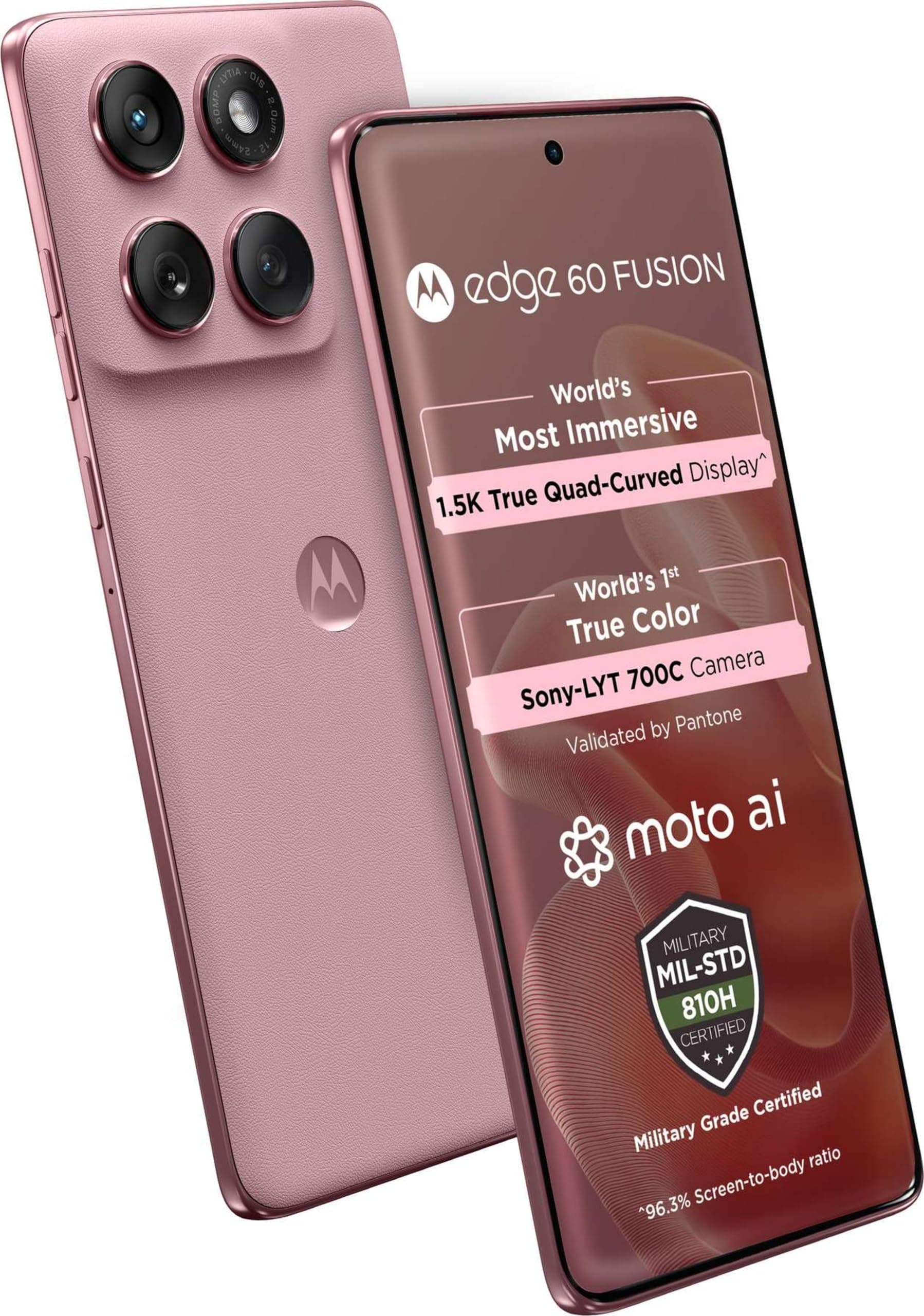 Motorola Edge 60 Fusion 5G (Pantone Zephyr, 8GB RAM, 256GB Storage) | MediaTek Dimensity 7400 Processor | 50MP + 13MP | 32MP Selfie | 6.67" pOLED Disp...