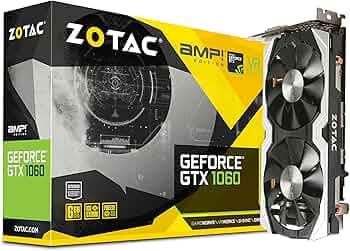 ZOTAC NVIDIA GeForce GTX 1060 AMP Edition 6GB GDDR5 DVI HDMI 3DisplayPort PCI-Express Video Card