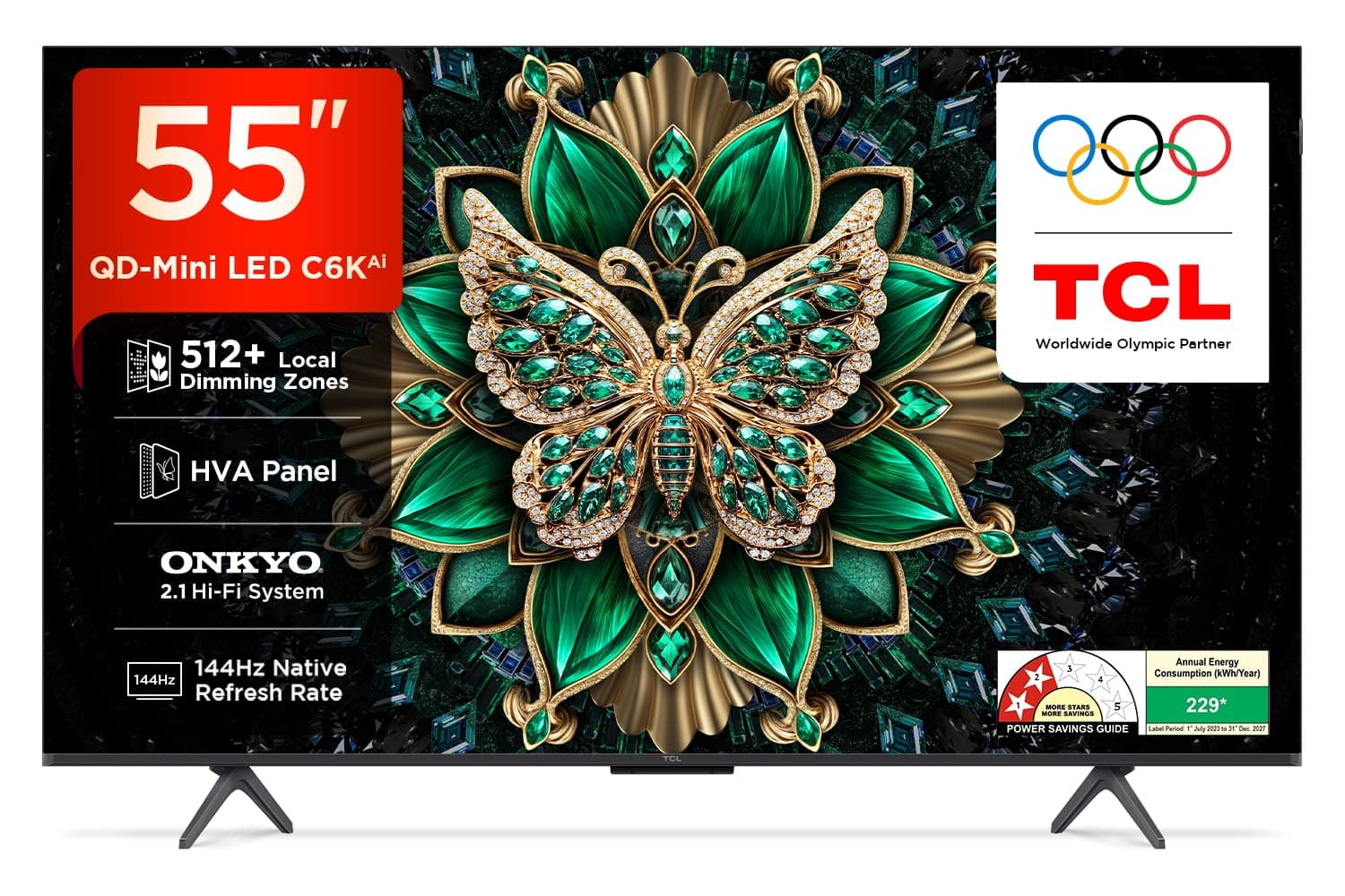 TCL 139 cm (55 inches) 4K Ultra HD Smart QD-Mini LED Google TV 55C6K