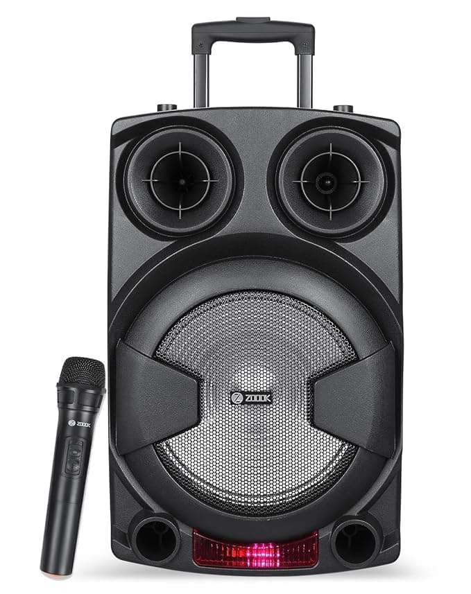Zoook Rocker Thunder XXL 70 watts Trolley Karaoke Bluetooth Party Speaker with Remote, Built-in Active Amplifier and Wireless Mic Bluetooth Speakers