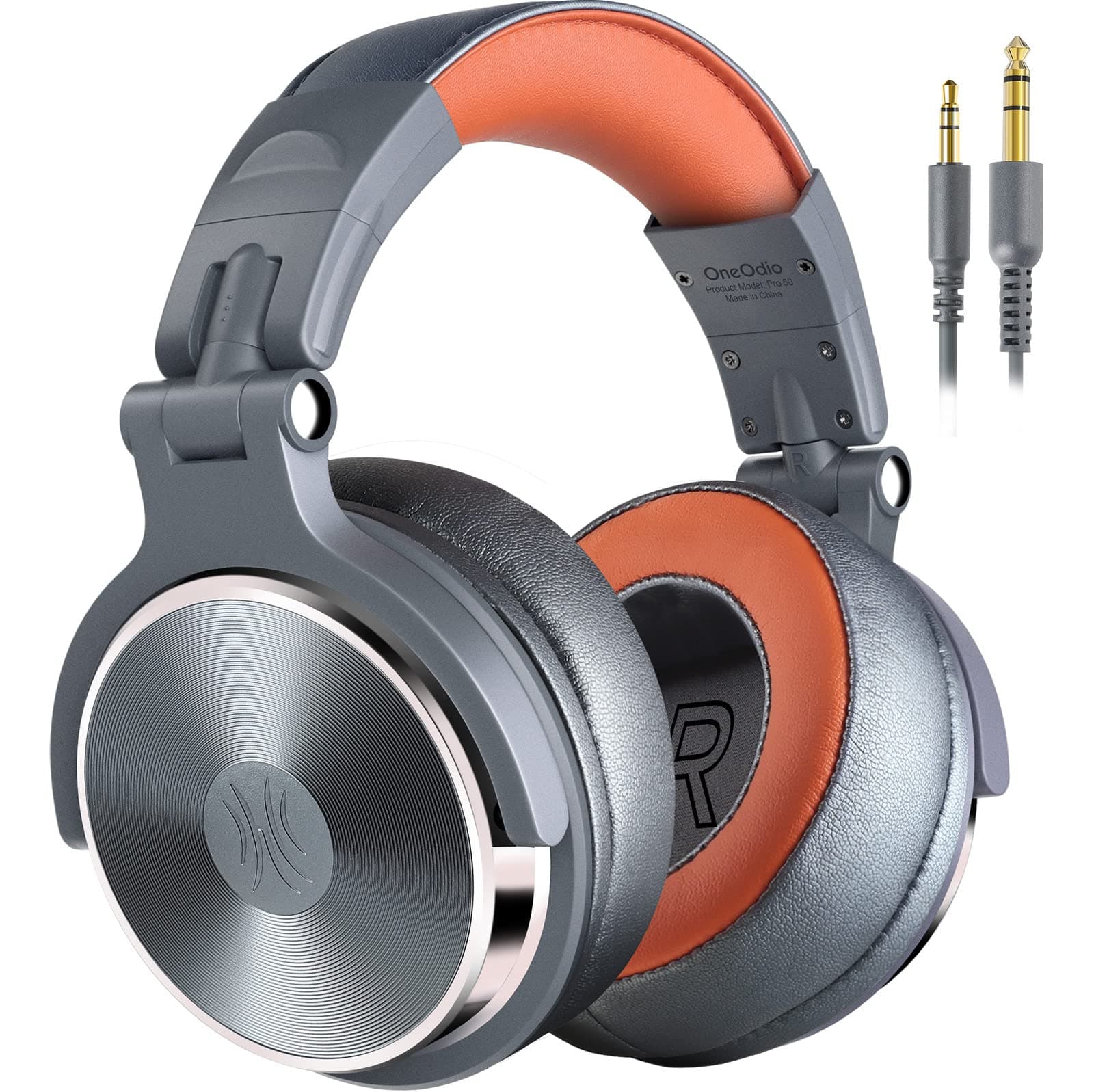 OneOdio Hi-Res Over Ear Headphones for Studio Monitoring and Mixing, Professional Adapter-Free DJ Recording Wired Headsets with Protein Leather