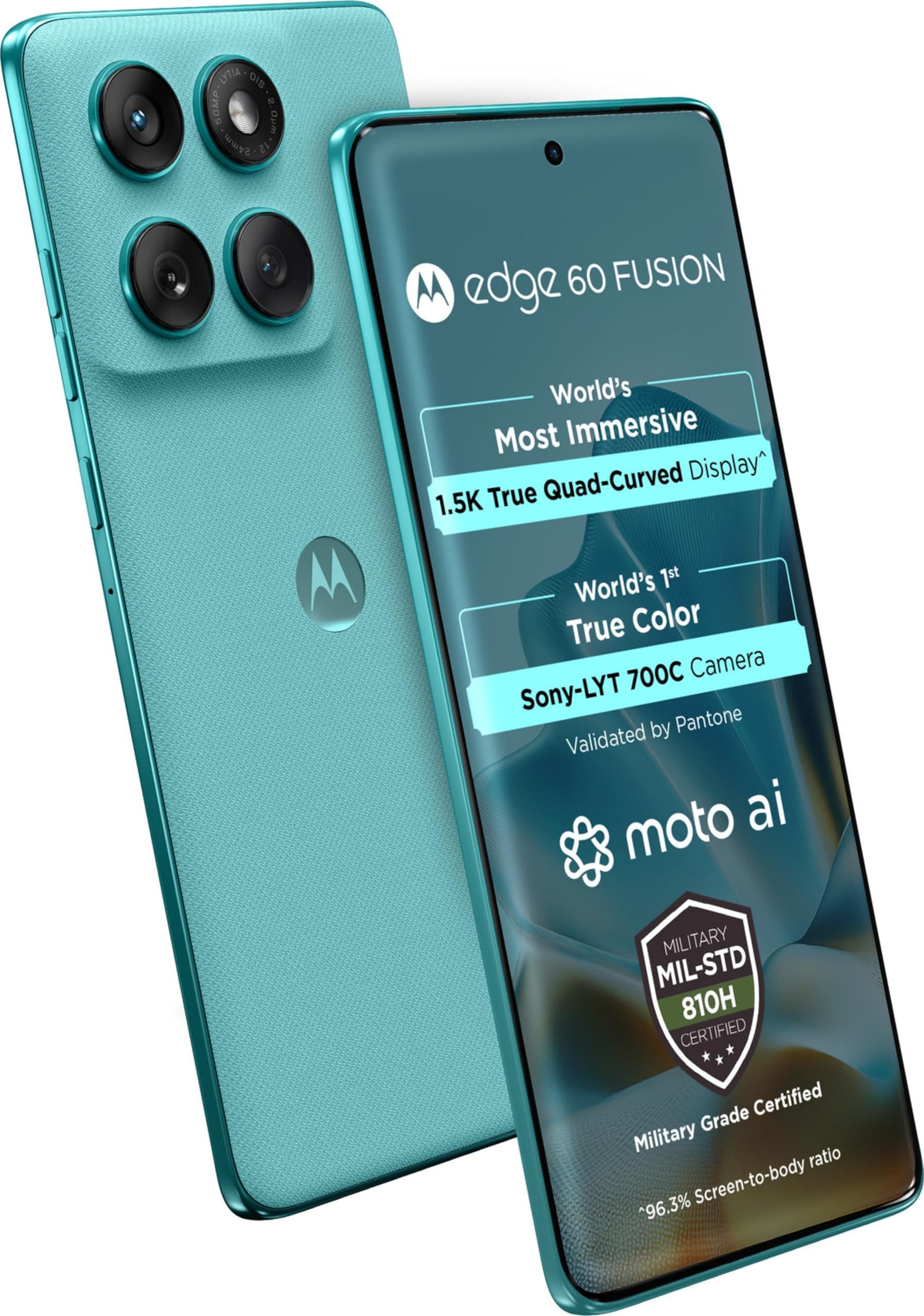 Motorola Edge 60 Fusion 5G (Pantone Amazonite, 8GB RAM, 128GB Storage)| 6.67" pOLED Display | IP68 | 50MP+13MP Rear | 32MP Front Camera | MediaTek 740...