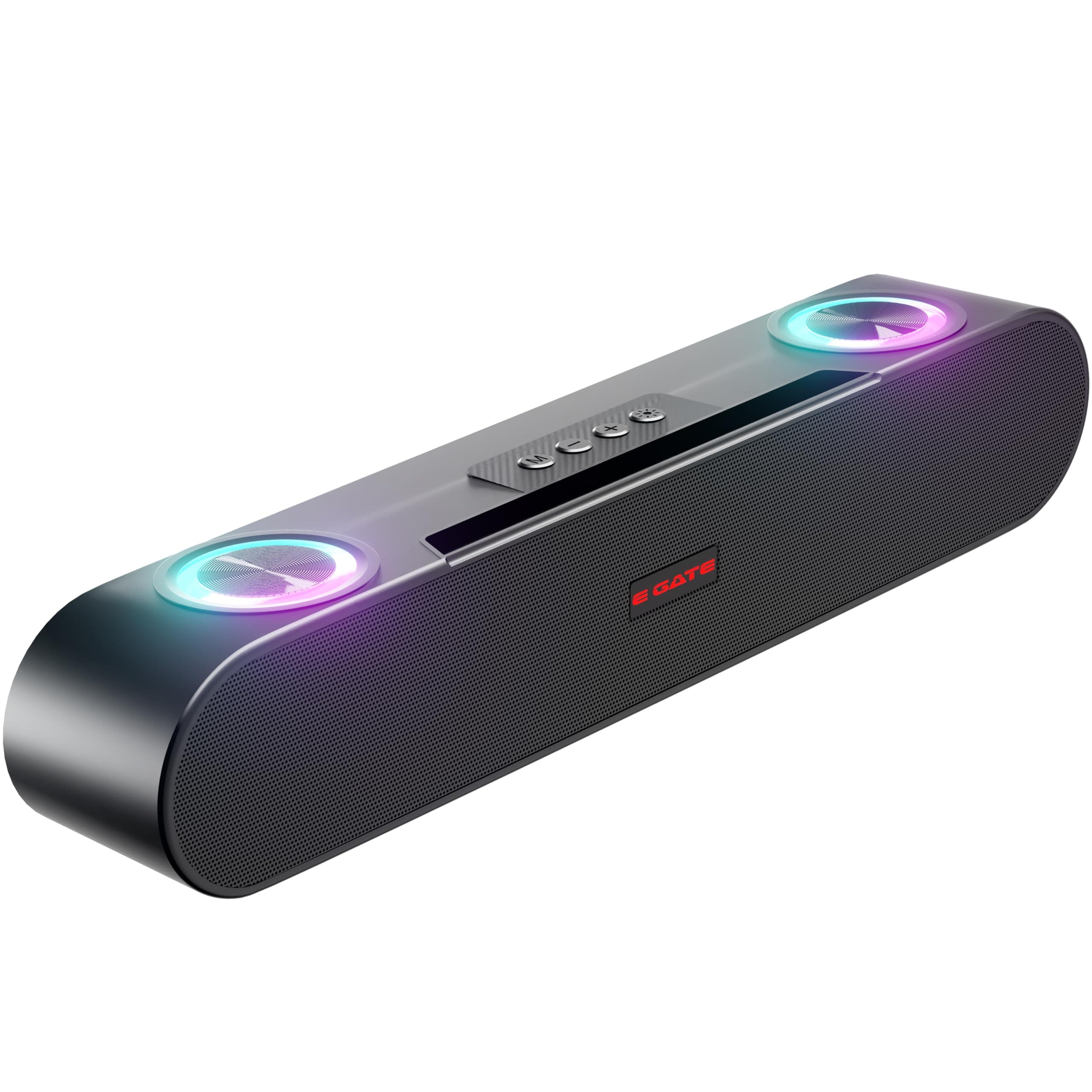 E GATE 210 | 18W Bluetooth Soundbar, 2.0 Channel with Dual Passive Radiators for extra bass with Multicolour LED light, upto 12 Hours play back from 2...
