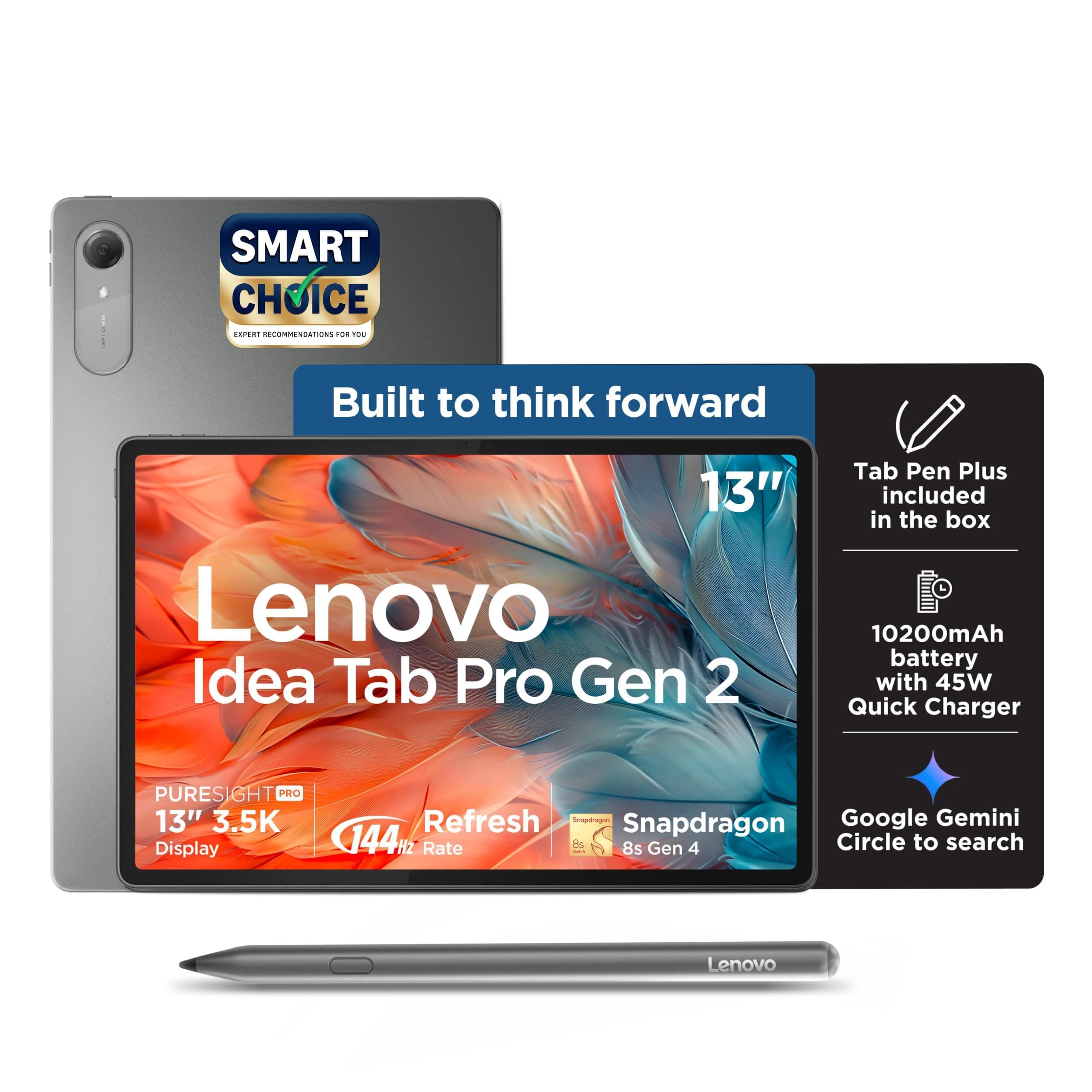 Lenovo Idea Tab Pro Gen 2 with Pen Plus | 13" Display, 3.5K Resolution, 144Hz Refresh | 8GB, 256GB | Snapdragon 8s Gen 4 | 10200mAh | 4 JBL Speakers| ...