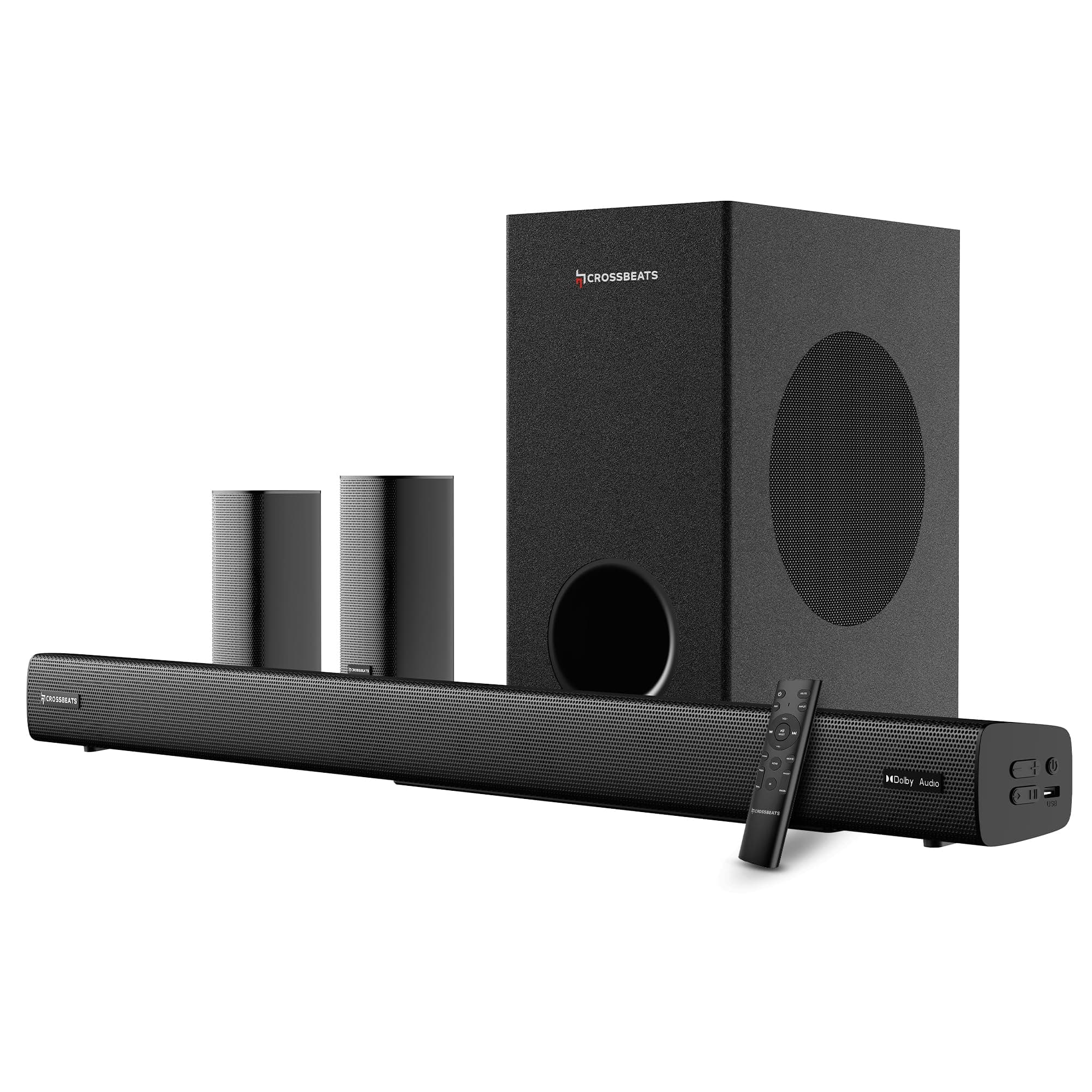 CrossBeats Blaze B1100 5.1 Dolby Home Theater Speaker 625W for TV [2026 Launch] Subwoofer Satellite Speakers, Soundbar for Smart TV |Bluetooth Sound b...