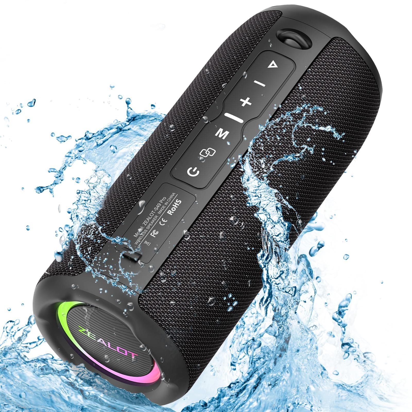 Zealot Portable Bluetooth Speaker, Speakers Bluetooth Wireless, Outdoor Speaker Waterproof, IPX6, 40W Loud Stereo Sound Deep Bass, Long Playtime,USB/T...