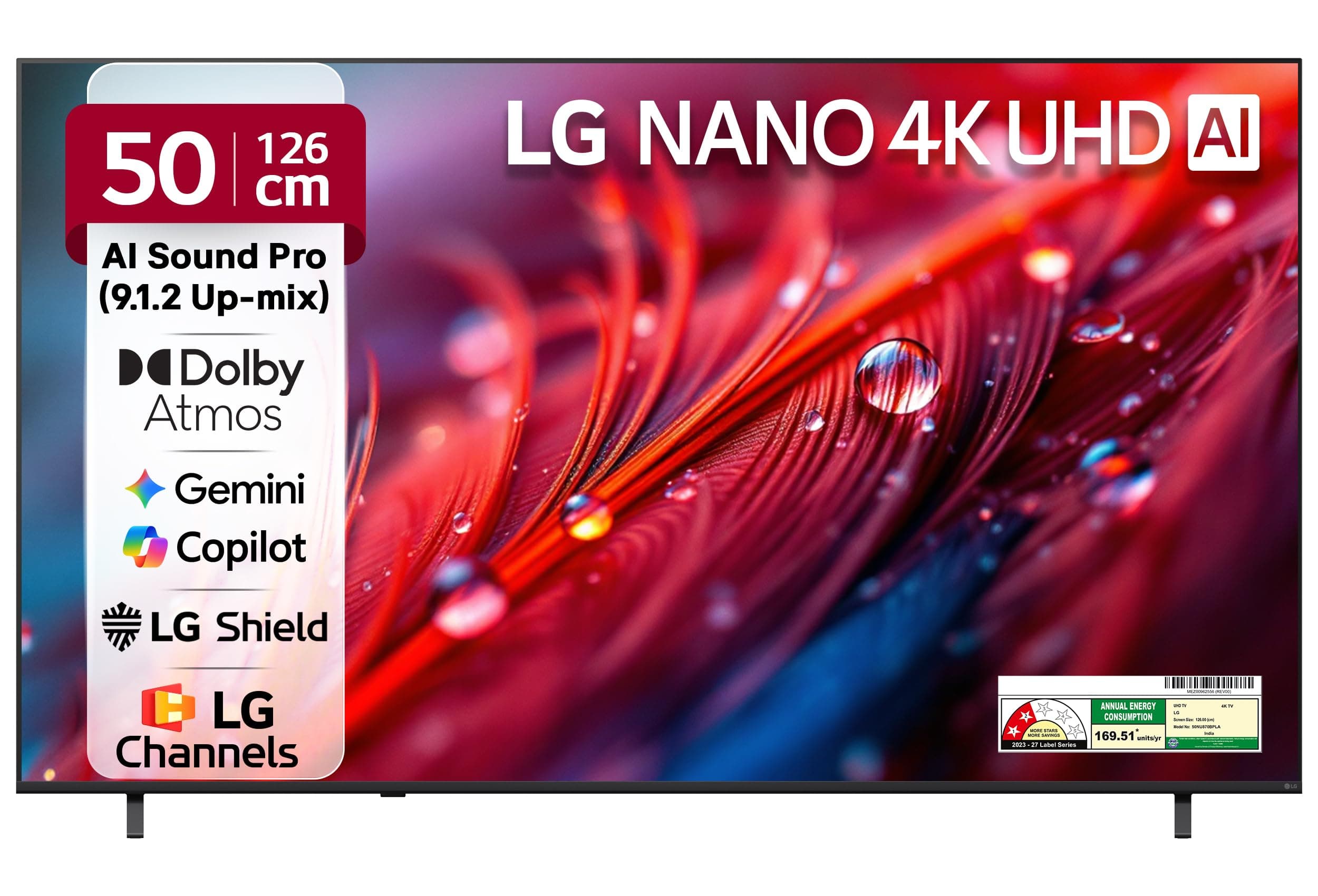 LG 126 cms (50 inches) NU87 AI Series Nano 4K Ultra HD Smart webOS VA LED TV 50NU870BPLA