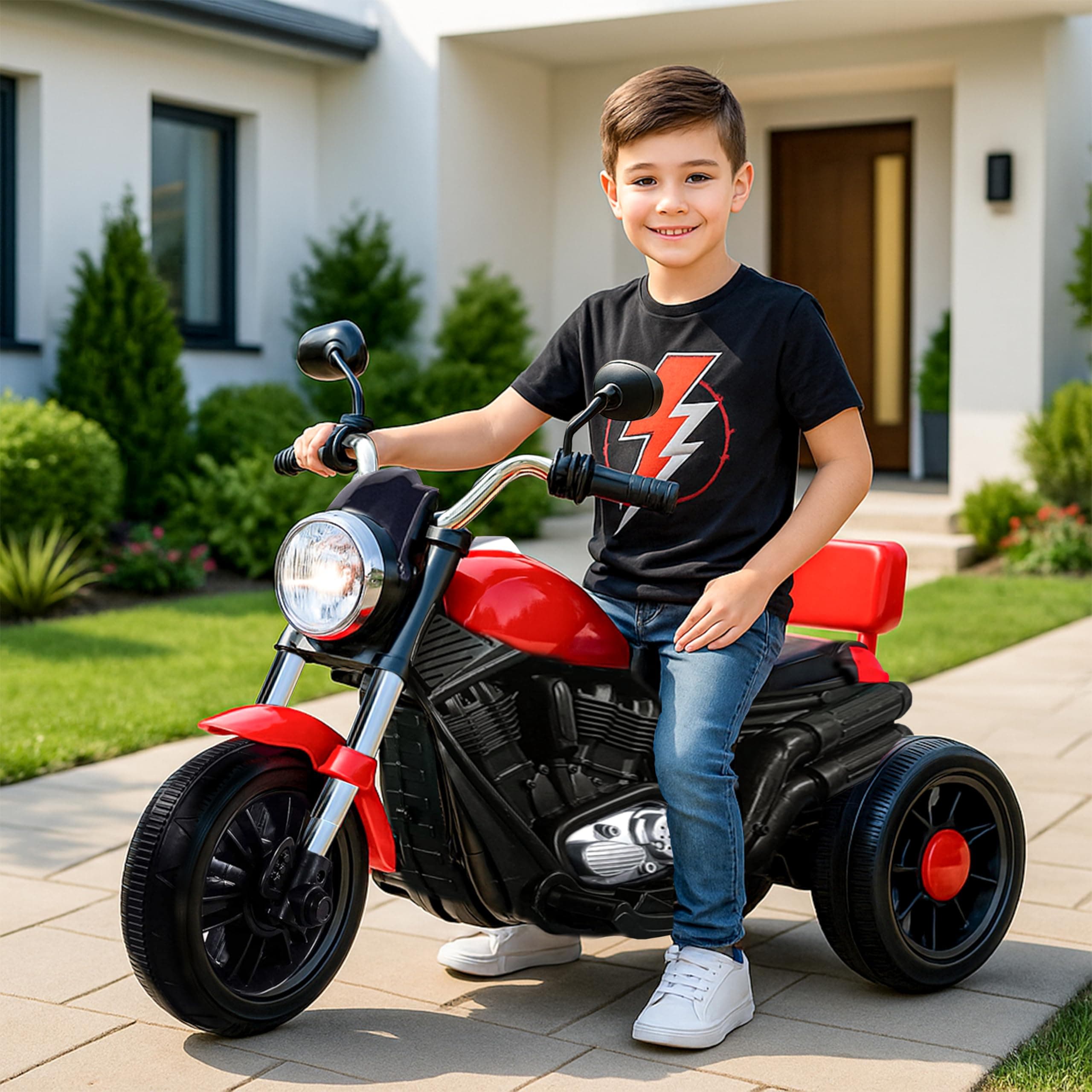 Kidsmate X-Power Ultimate Fun Electric Bike for Kids | 6V 4AH Battery, Dual Suspension with LED Lights & Comfy Backrest | Battery Bike for Kids for Ag...