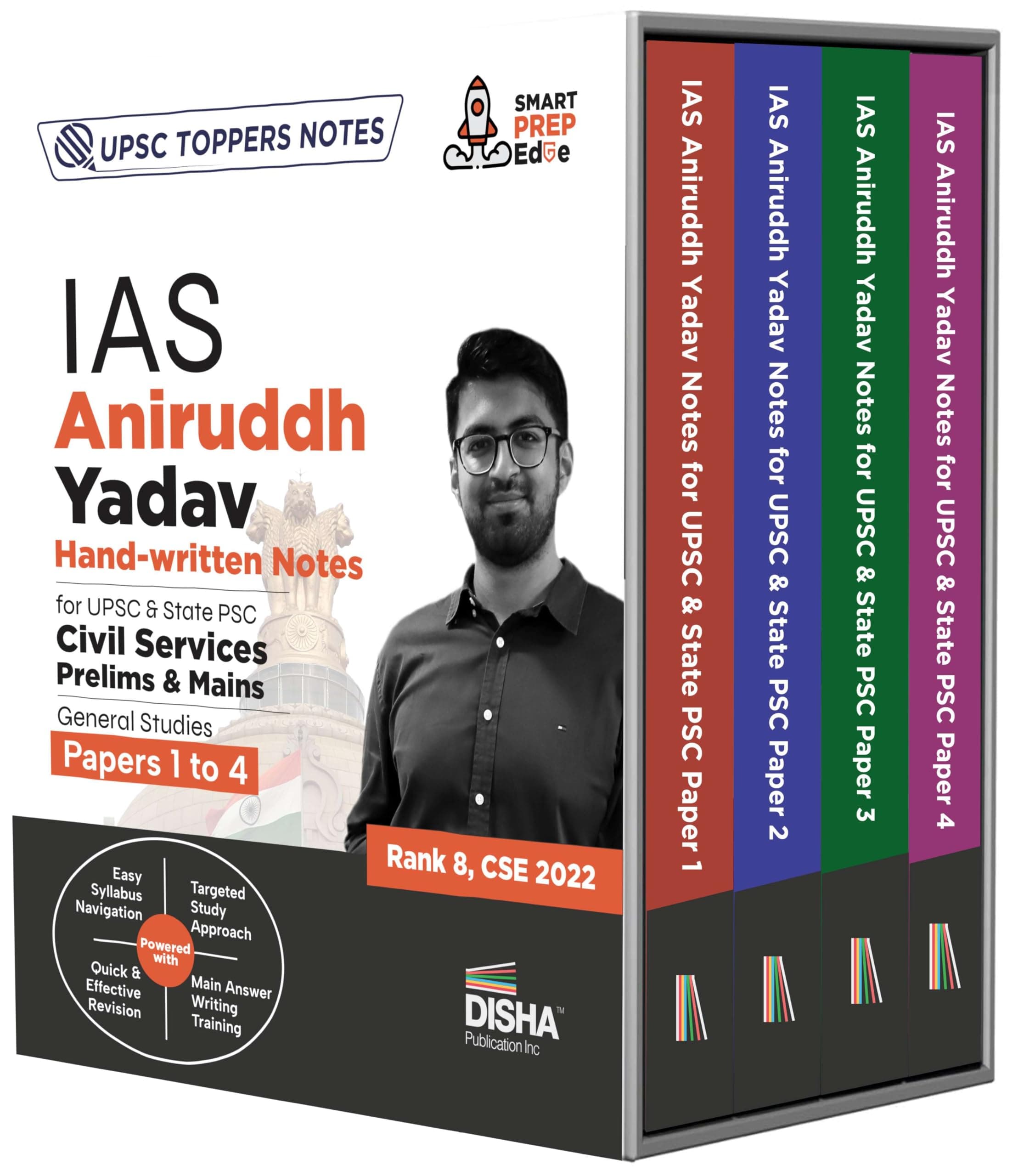 Combo (set of 4 Books) IAS Aniruddh Yadav Hand-written Notes with Toppers Shortcuts/ Tricks for UPSC & State PSC Civil Services Prelims & Mains Genera...