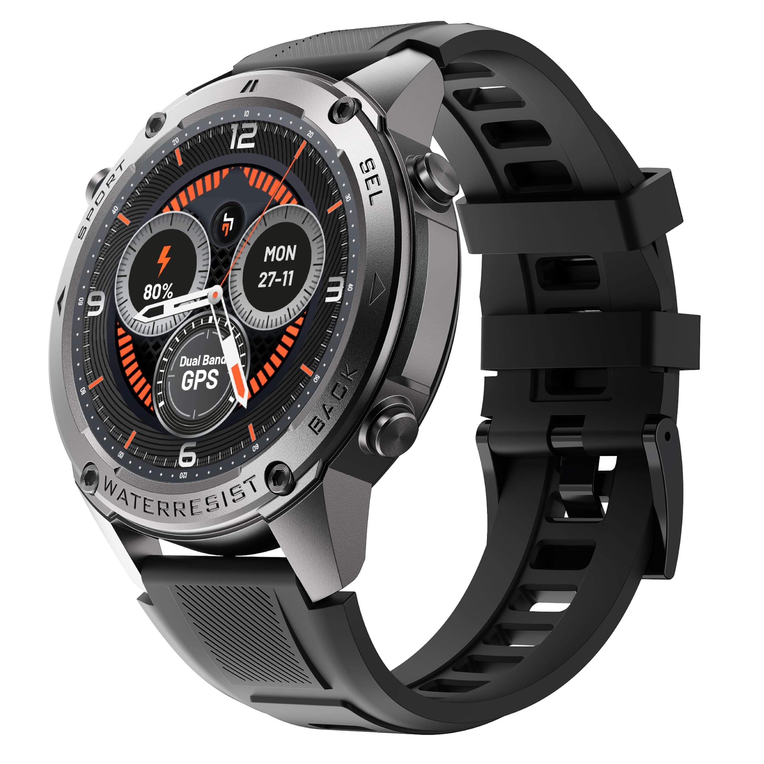 CrossBeats Armour Summit Premium Rugged Smart Watch for man | Latest 1.43 AMOLED Always on Display |IP69K 5 ATM Waterproof | 14-Day Battery |GPS BT Ca...