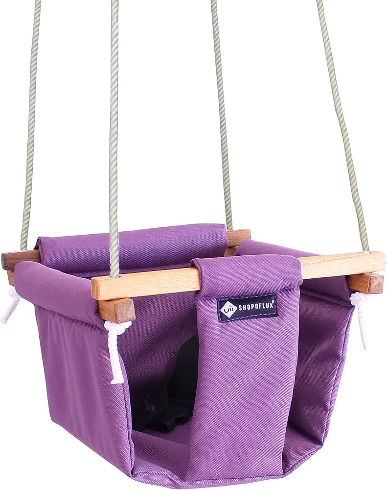 Shopoflux® Swing for Kids | Baby Swing Hanging Indoor Outdoor | Kids Swing | Jhula for Baby | Baby Garden Swing | Jhula for Kids | (6 Months to 3 Years) (Up to 25 kg) (Purple)