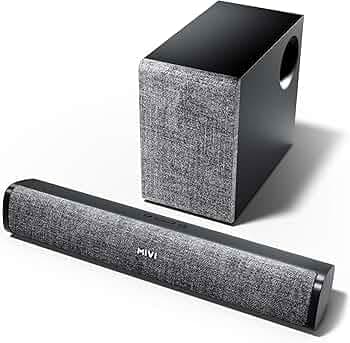 (Refurbished) Mivi Fort Q48 Soundbar with subwoofer, 48 Watts, 2.1 Channel with 2 in-Build Full-Range Speakers and an External subwoofer, Multiple Inp...