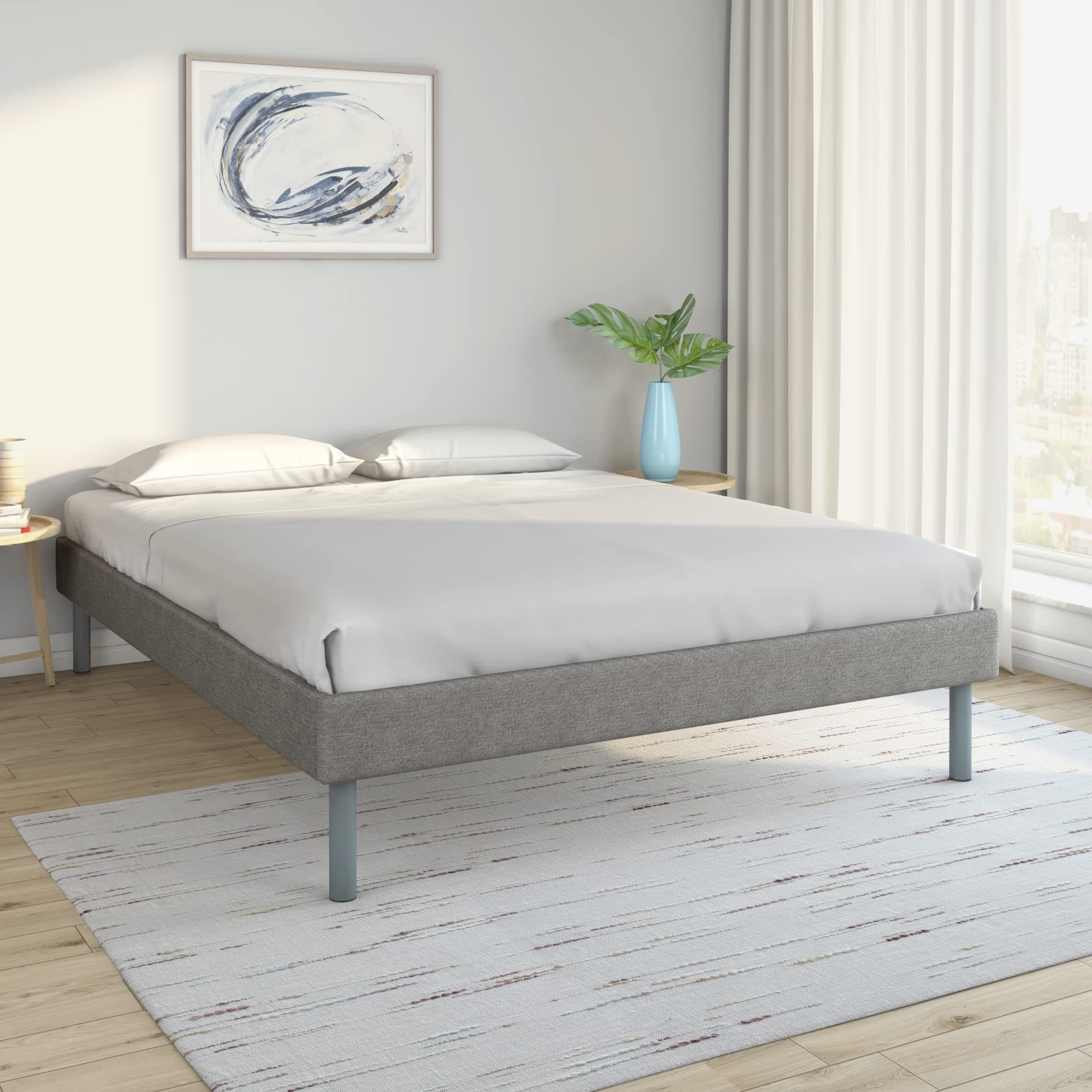 Nilkamal SLEEP Velvette Queen Size Bed Without Storage, Ultra-Lightweight Structure | Elegant Modern Design | Velvette Upholstered Corners (78 X 60, G...