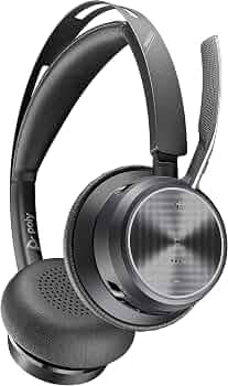 Poly (Plantronics + Polycom) ,Voyager Focus 2 Uc USB-A Headset Bluetooth Dual-Ear (Stereo) Headset with Boom Mic,USB-A Pc/Mac Compatible,Active Noise ...