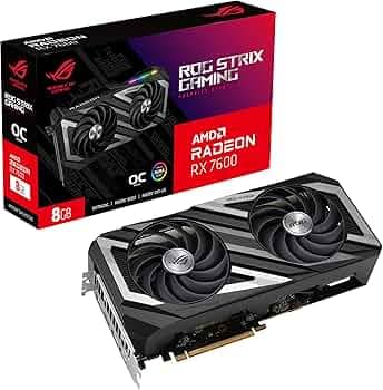 ASUS ROG Strix Radeon RX 7600 OC Edition 8GB GDDR6 Graphics Card (PCIe 4.0, 8GB GDDR6, HDMI 2.1, DisplayPort 1.4a, Axial-tech Fans, Dual BIOS, GPU Twe...