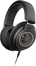 Philips Audio SHP9600 Wired Over Ear Headphones with Mic (Black)