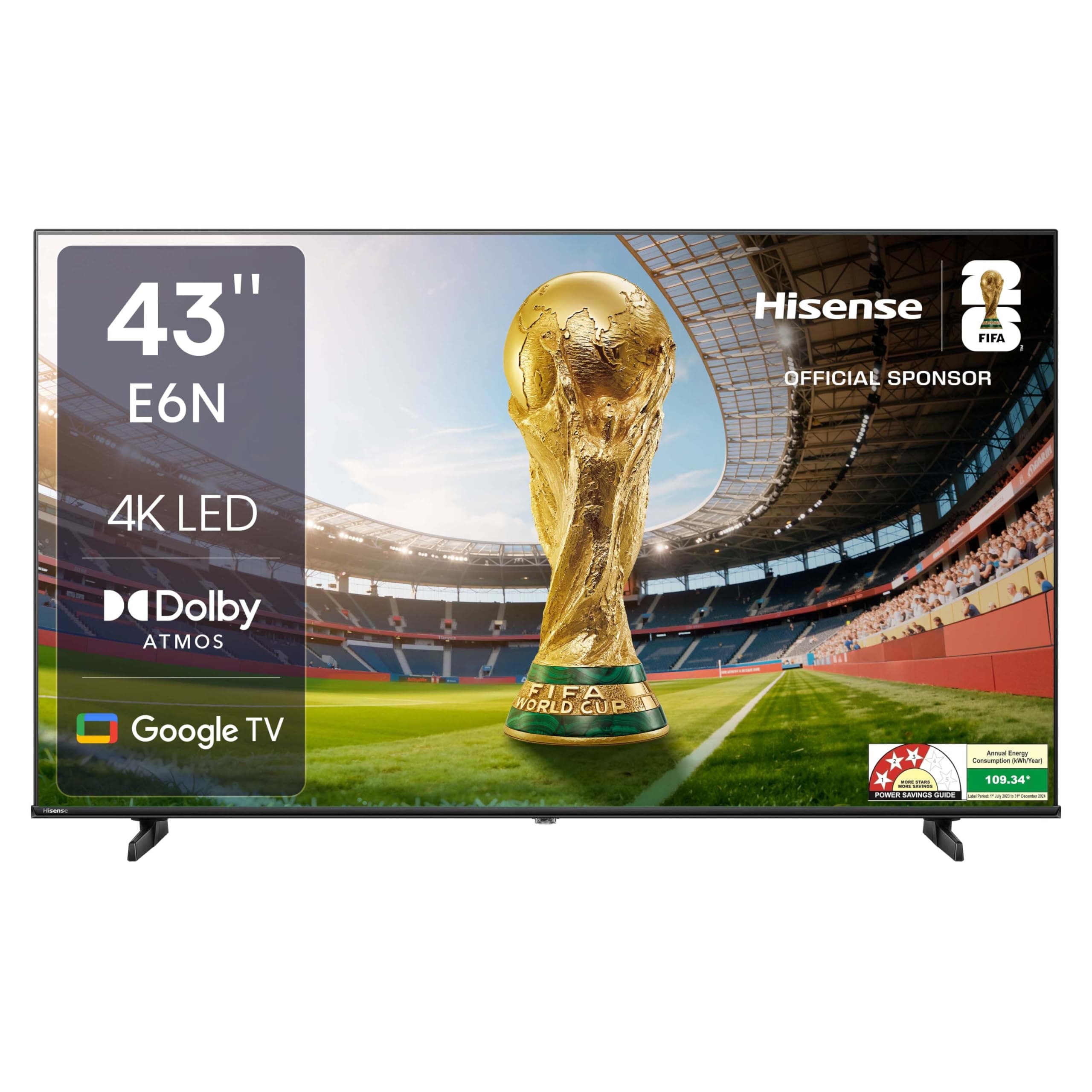 Hisense 108 cm (43 inches) E6N Series 4K Ultra HD Smart LED Google TV (Black)
