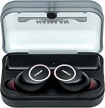 Hamaan TWS-1 Truly Wireless Waterproof Bluetooth 5.0 Earbuds with mic & Wireless Charging Case for iPhone Android Laptop iPad (Black)